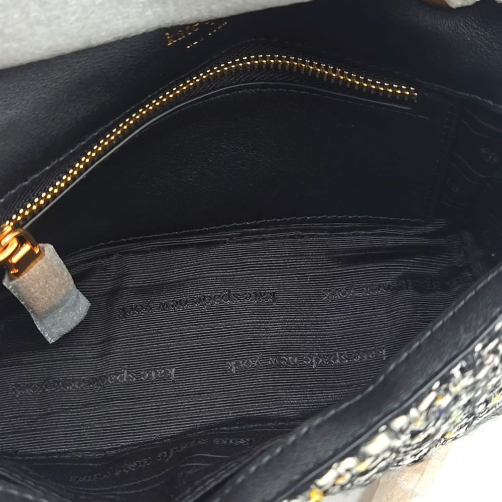 #120 - NWT - Kate Spade New York Evelyn Sequin Tweed Small Shoulder Crossbody - Picture 15 of 16